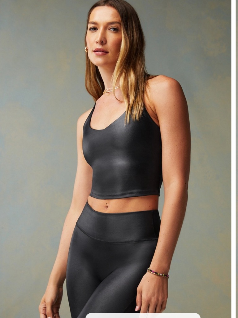 Fabletics Anywhere Shine Built-In Bra Tank - Black